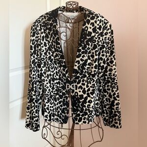 Nygard Collection Velvet Leopard Print Blazer size 16